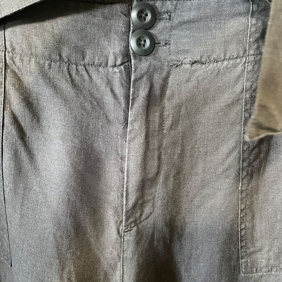 TAHARI Women's Charcoal Gray Belted High Rise Flare Leg Career Dress Pants 12 - Picture 3 of 9